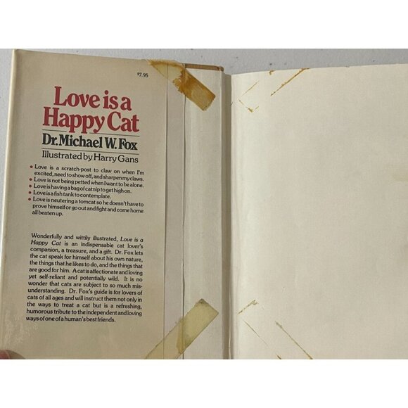 Love Is a Happy Cat Hardcover – January 1, 1982 Hardcover Ex library POOR - Picture 5 of 8